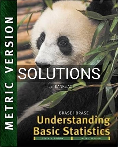 Cover for Solutions for Understanding Basic Statistics International Metric Edition 7th Edition by Brase