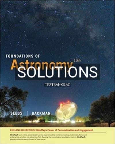 Solutions for Foundations of Astronomy Enhanced 13th Edition by Seeds cover