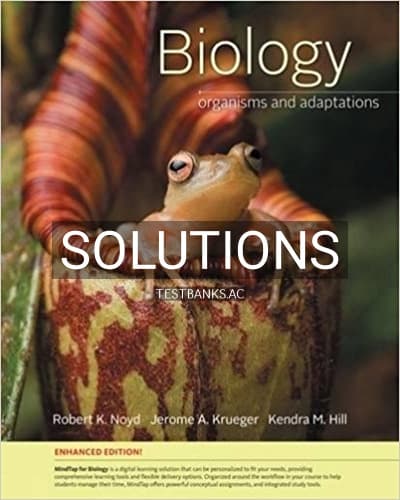 Solutions for Biology Organisms and Adaptations Media Update Enhanced Edition 1st Edition by Noyd cover
