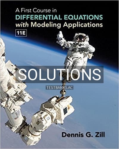 Cover for Solutions for A First Course in Differential Equations with Modeling Applications 11th Edition by Zill