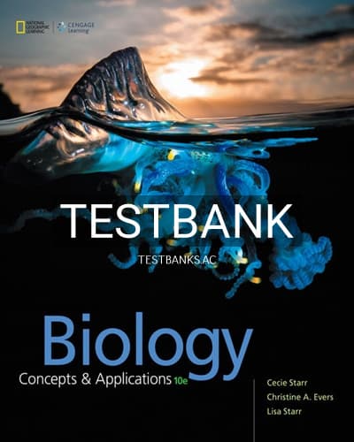Test Bank for Biology Concepts and Applications 10th Edition by Starr cover