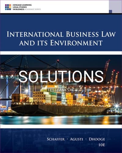 Solutions for International Business Law and Its Environment 10th Edition by Schaffer cover