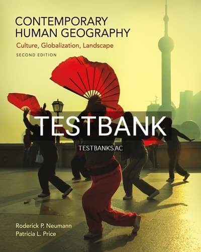 Test Bank for Contemporary Human Geography 2nd Edition by Neumann cover