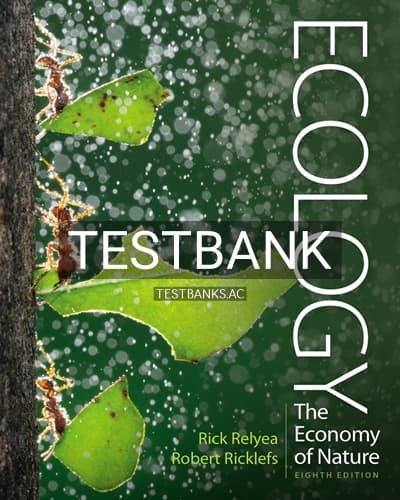 Test Bank for Ecology The Economy of Nature 8th Edition by Relyea cover
