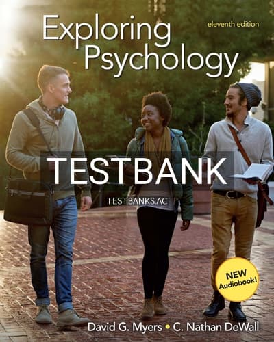 Test Bank for Exploring Psychology 11th Edition by Myers cover