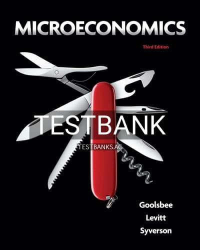 Test Bank for Microeconomics 3rd Edition by Goolsbee cover