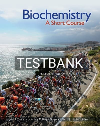 Test Bank for Biochemistry A Short Course 4th Edition by Tymoczko cover