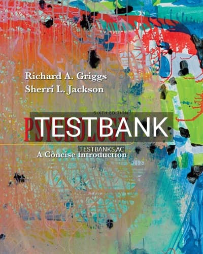 Test Bank for Psychology A Concise Introduction 6th Edition by Griggs cover