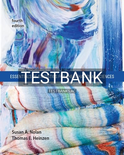 Test Bank for Essentials of Statistics for the Behavioral Sciences 4th Edition by Nolan cover