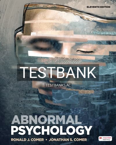 Cover for Test Bank for Abnormal Psychology 11th Edition by Comer