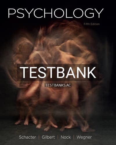 Test Bank for Psychology 5th Edition by Schacter cover