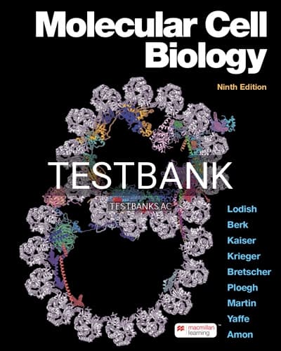 Test Bank for Molecular Cell Biology 9th Edition by Lodish cover