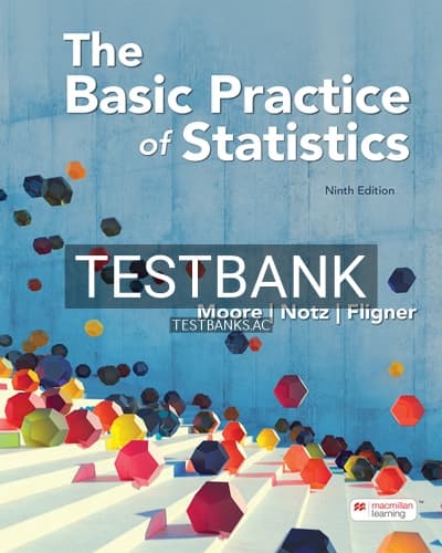 Test Bank for Basic Practice of Statistics 9th Edition by Moore cover