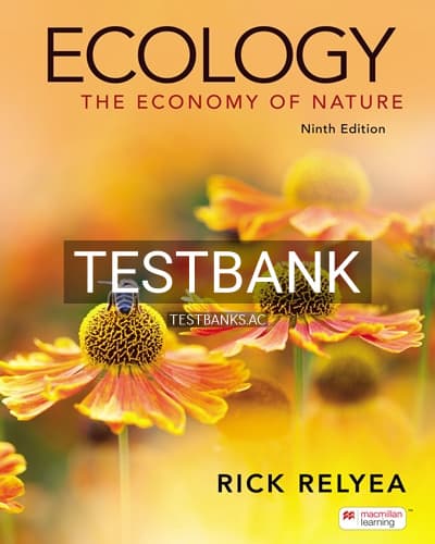 Test Bank for Ecology The Economy of Nature 9th Edition by Relyea cover