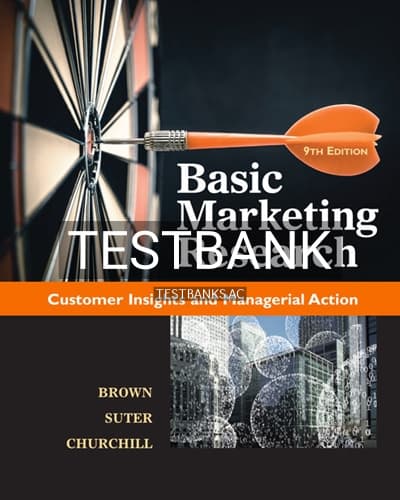 Test Bank for Basic Marketing Research 9th Edition by Brown cover