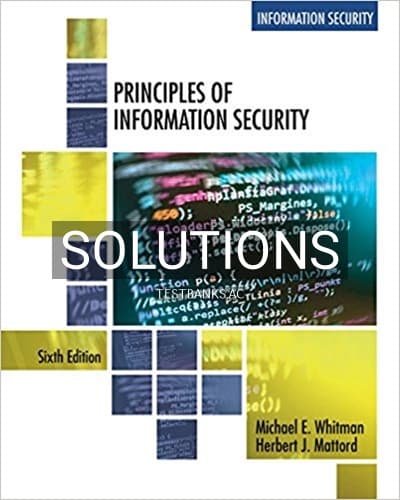 Solutions for Principles of Information Security 6th Edition by Whitman cover