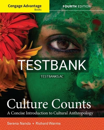 Test Bank for Culture Counts A Concise Introduction to Cultural Anthropology 4th Edition by Nanda cover