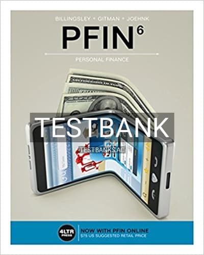 Test Bank for PFIN 6th Edition by Billingsley cover
