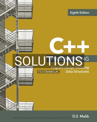 Solutions for C Programming Program Design Including Data Structures 8th Edition by Malik cover