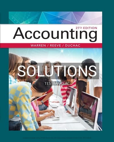 Solutions for Accounting 27th Edition by Warren cover