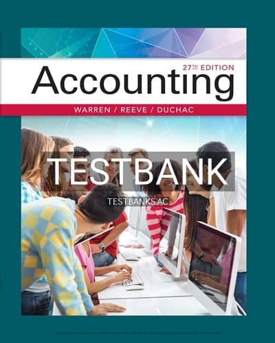 Test Bank for Accounting 27th Edition by Warren cover