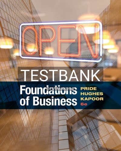Test Bank for Foundations of Business 6th Edition by Pride cover