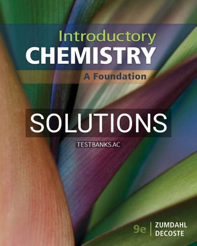 Solutions for Introductory Chemistry 9th Edition by Zumdahl cover
