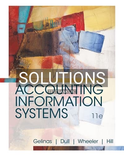 Solutions for Accounting Information Systems 11th Edition by Gelinas cover