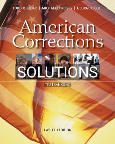 Solutions for American Corrections 12th Edition by Clear cover
