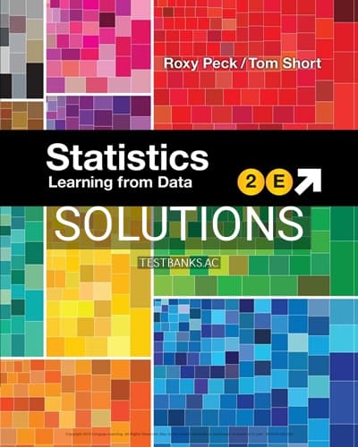 Solutions for Statistics Learning from Data 2nd Edition by Peck cover