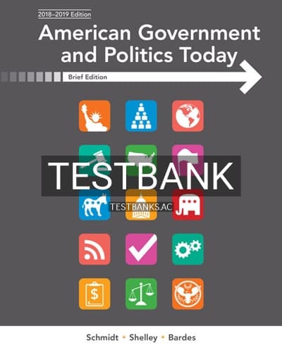 Test Bank for American Government and Politics Today Brief 10th Edition by Schmidt cover
