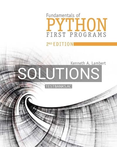 Solutions for Fundamentals of Python First Programs 2nd Edition by Lambert cover