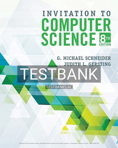 Test Bank for Invitation to Computer Science 8th Edition by Schneider cover