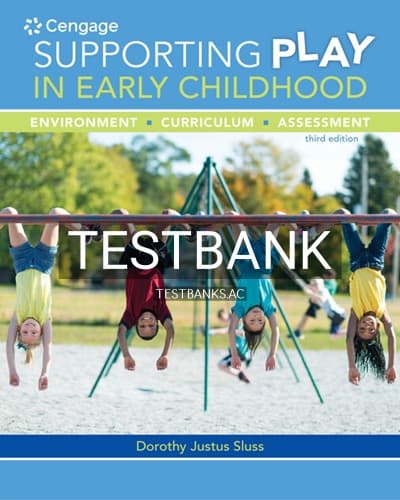 Test Bank for Supporting Play in Early Childhood Environment Curriculum Assessment 3rd Edition by Sluss cover