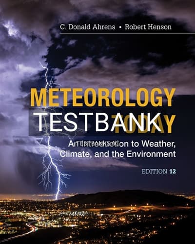 Test Bank for Meteorology Today 12th Edition by Ahrens cover