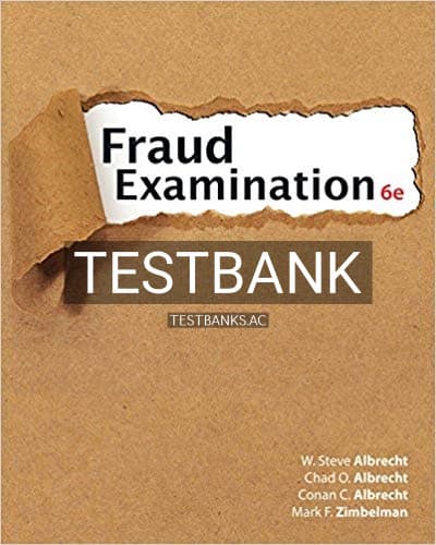 Test Bank for Fraud Examination 6th Edition by Albrecht cover