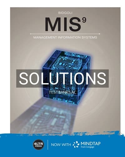 Solutions for MIS 9th Edition by Bidgoli cover