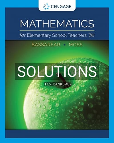 Solutions for Mathematics for Elementary School Teachers 7th Edition by Bassarear cover