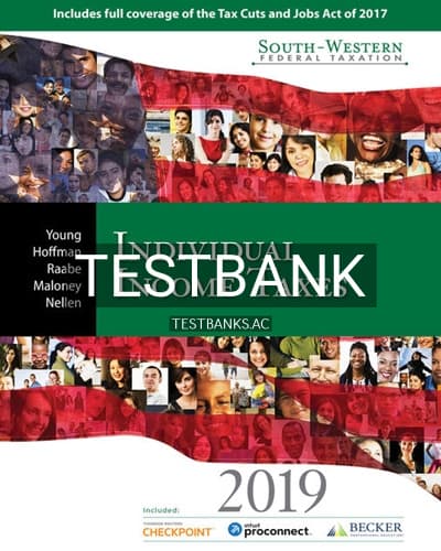 Test Bank for South Western Federal Taxation 2019 Individual Income Taxes 42nd Edition by Young cover
