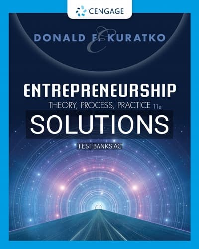 Solutions for Entrepreneurship Theory Process Practice 11th Edition by Kuratko cover