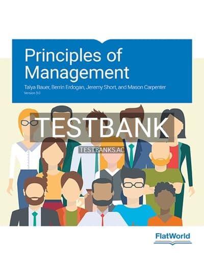 Test Bank for Principles of Management Version 3 0 3rd Edition by Bauer cover