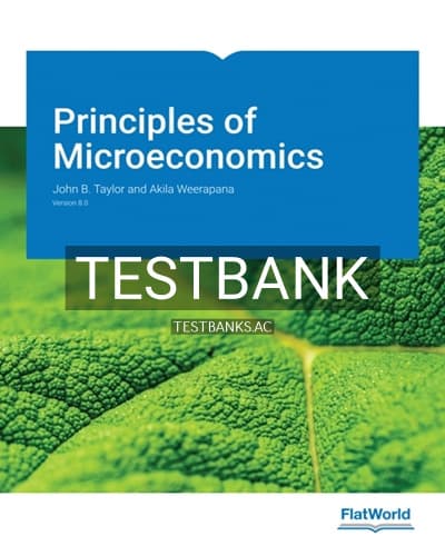 Test Bank for Principles of Microeconomics Version 8 0 8th Edition by Taylor cover
