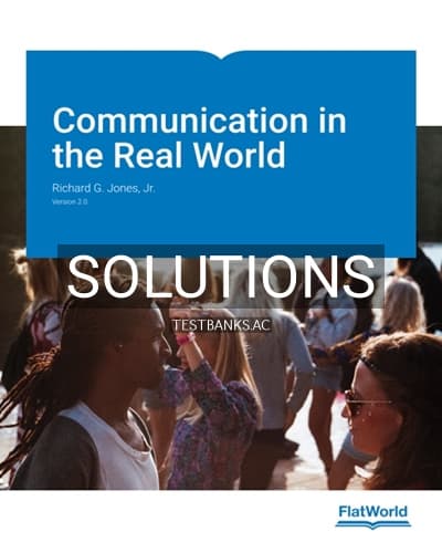 Solutions for Communication in the Real World Version 2 0 2nd Edition by Jones cover