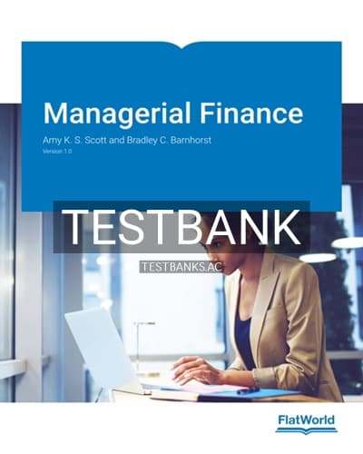 Test Bank for Managerial Finance Version 1 1st Edition by Scott cover