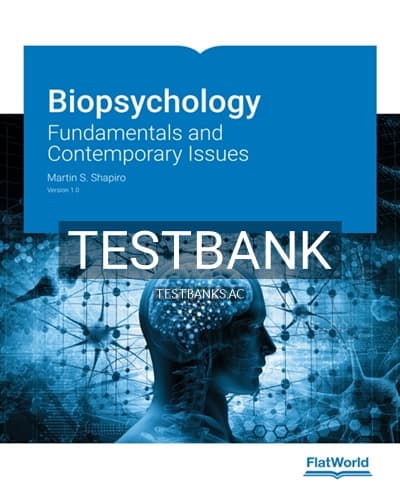 Test Bank for Biopsychology Fundamentals and Contemporary Issues 1st Edition by Shapiro cover