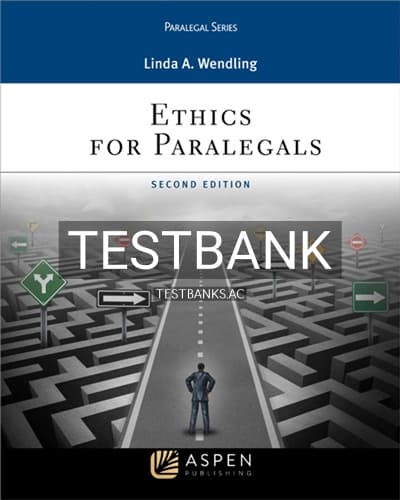 Test Bank for Ethics for Paralegals 2nd Edition by Wendling cover