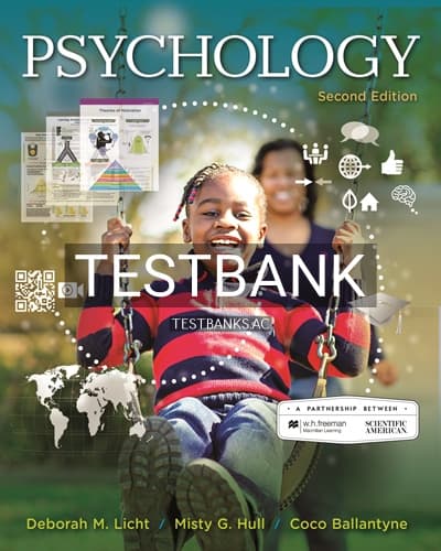 Test Bank for Scientific American Psychology 2nd Edition by Licht cover