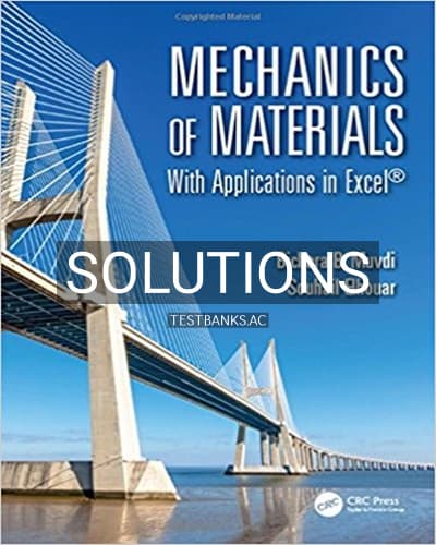 Solutions for Mechanics of Materials With Applications in Excel 1st Edition by Muvdi cover