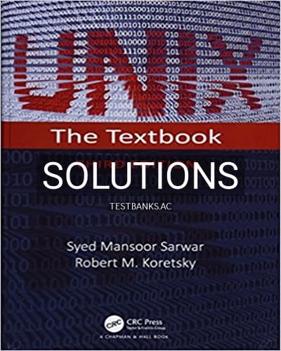 Cover for Solutions for UNIX The Textbook 3rd Edition by Sarwar