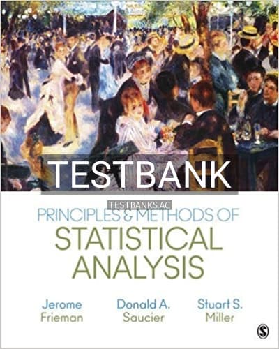 Test Bank for Principles and Methods of Statistical Analysis 1st Edition by Miller cover